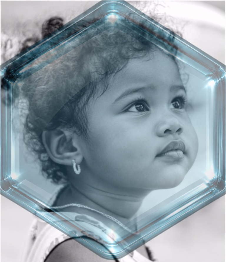 Illustration : portrait profil de jeune enfant cheveux bouclés.